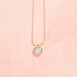 Virtue INTERLINKING CHAIN WITH PEARL STUDDED HEART NECKLACE