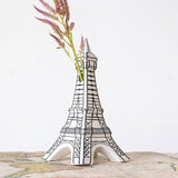 Creative Co-op HAND PAINTED STONEWARE EIFFEL TOWER VASE