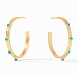 Julie Vos CRESCENT STONE HOOP EARRINGS