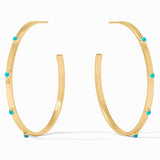 Julie Vos CRESCENT STONE HOOP EARRINGS