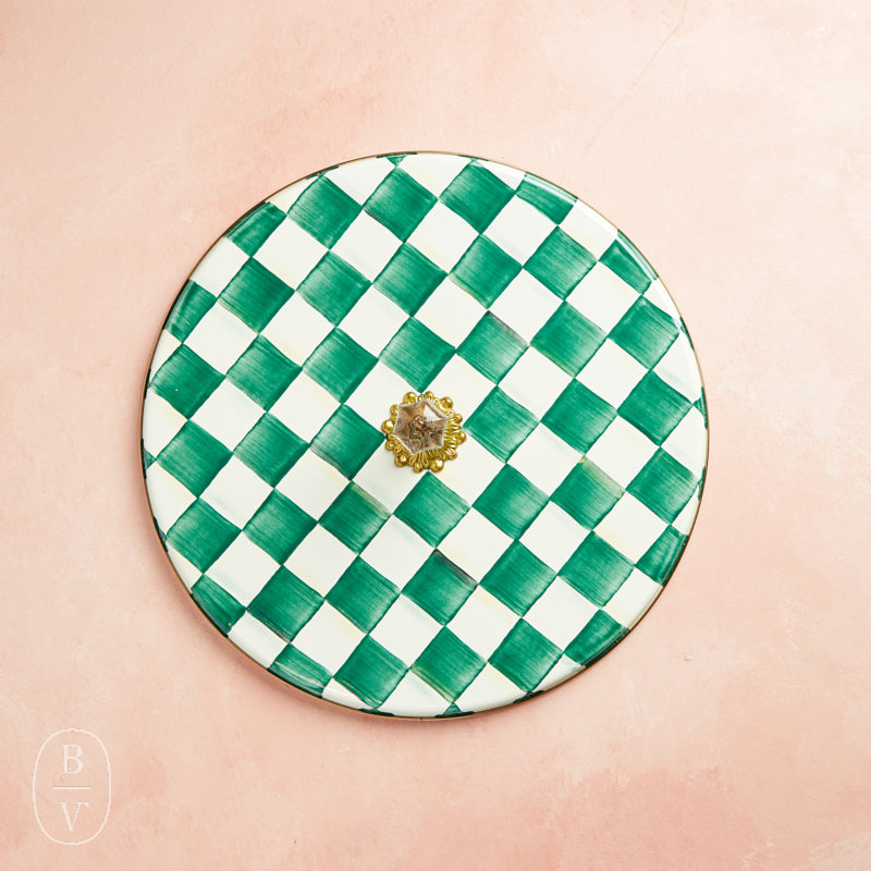 MacKenzie-Childs CHEESE COURSE Emerald Check