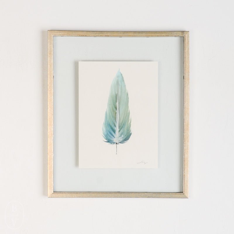 SMALL FRAMED FLOATED FEATHER PAINTING - SERIES 11 NO 1 - By Lacey