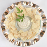 RUFFLE ROUND CHIP AND DIP SERVER - Annieglass