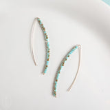 CV Designs CRYSTAL STICK EARRINGS Turquoise Gold