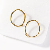 ORGANIC OPEN CIRCLE POST EARRINGS - Ink and Alloy