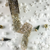 D Stevens METALLIC TINSEL RIBBON Platinum 1.5" x 10yd