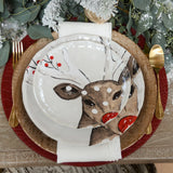 Casafina DEER FRIENDS SALAD PLATE SET OF 4 White