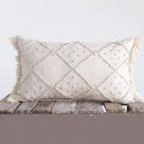 LUMBAR PILLOW FRENCH KNOTS AND FRINGE - Creative Co-op