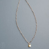 Virtue SILVER PAPERCLIP CHAIN LOCK NECKLACE