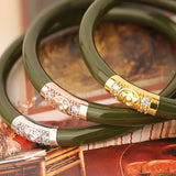 Budha Girl THREE KINGS ALL WEATHER BANGLES SET OF 3 Jade