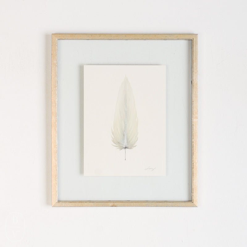 SMALL FRAMED FLOATED FEATHER PAINTING - SERIES 11 NO 5 - By Lacey