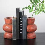 Creative Co-op TERRACOTTA VASE BOOKENDS SET OF 2 Coral