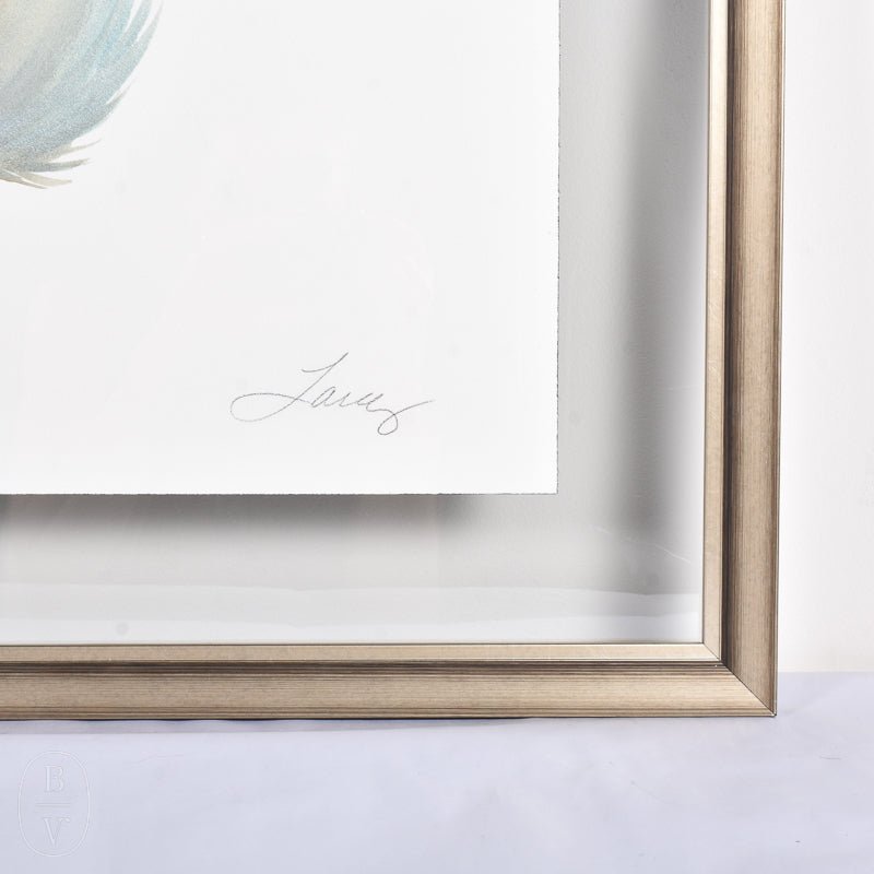 MEDIUM FLOATED FRAMED FEATHER PAINTING - SERIES 11 NO 1 - By Lacey