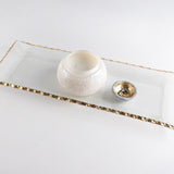 Zodax TEXTURED TRAY WITH JAGGED GOLD RIM 19.75"