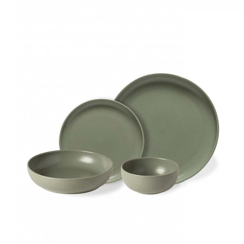Casafina Living PACIFICA DINNERWARE SET Artichoke 16-Piece Set with Cereal and Pasta Bowl