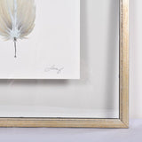 SMALL FRAMED FLOATED FEATHER PAINTING - SERIES 12 NO 5 - By Lacey