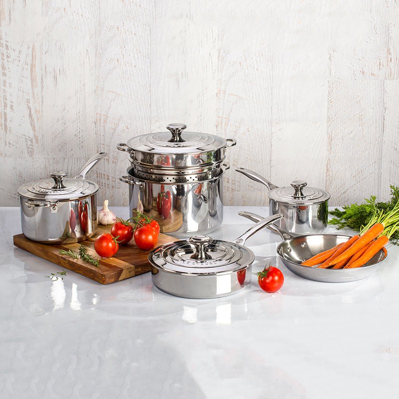 Le Creuset 10 PIECE STAINLESS STEEL SET