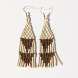 Ink and Alloy TRIANGLES SEED BEAD EARRINGS Gold_Ivory