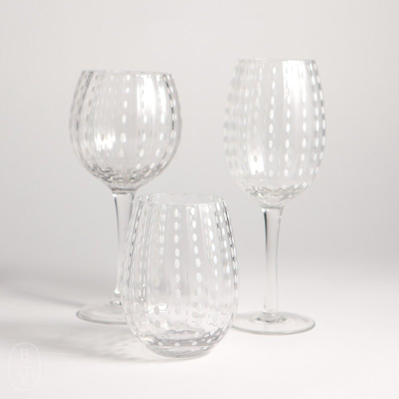 Zodax WHITE DOTS WINE GLASS