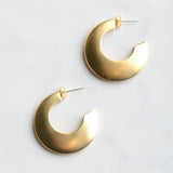 Virtue THICK CRESCENT HOOP EARRINGS Gold