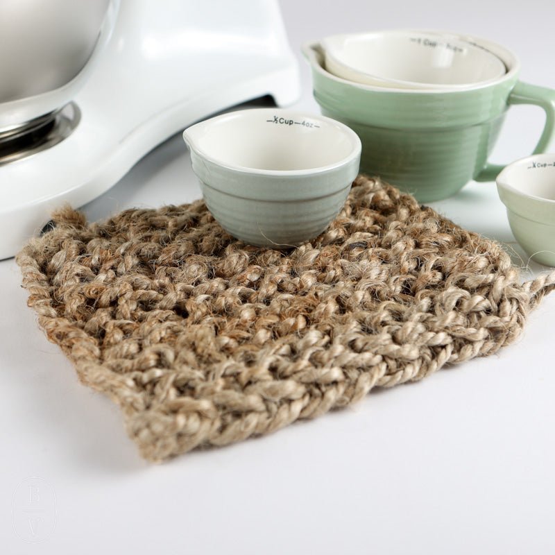 Jute Square Crocheted Potholder