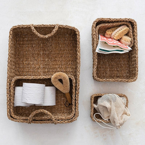NESTED SEAGRASS BASKET (8in)
