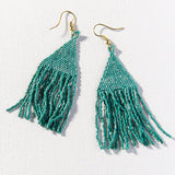 Ink and Alloy LEXIE LUXE PETITE FRINGE EARRINGS Teal