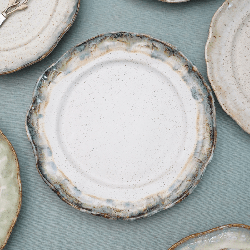 Etta B Pottery RIMMED ROUND DINNER PLATE Magnolia