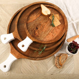 Montes Doggett ROUND CUTTING BOARD WITH WHITE HANDLE