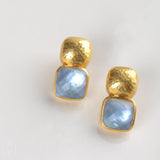 Julie Vos CATALINA EARRINGS Iridescent Chalcedony Blue