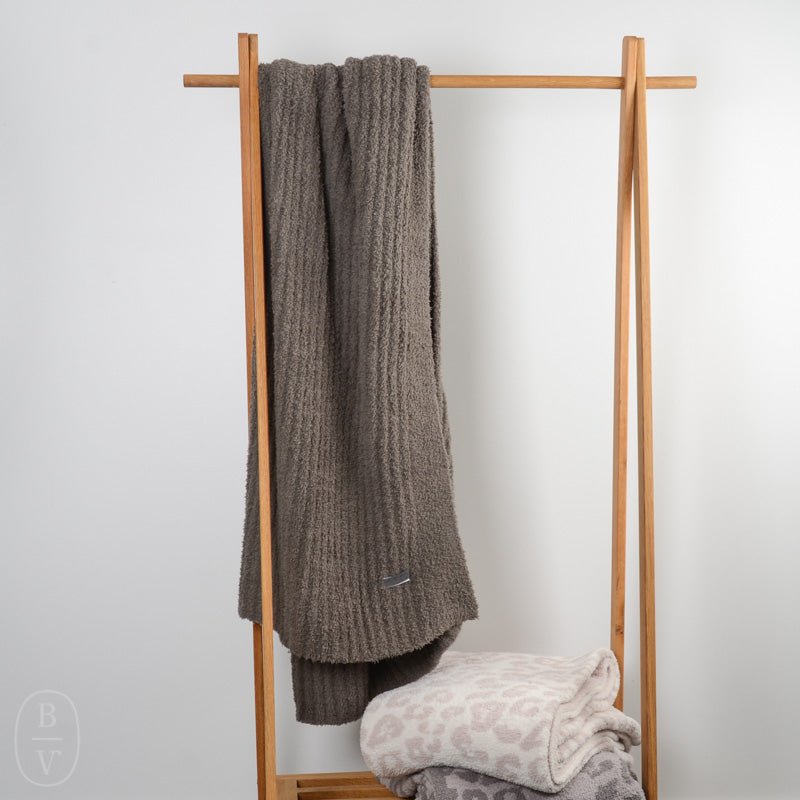 Barefoot Dreams COZYCHIC RIBBED THROW BLANKET Charcoal
