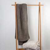 Barefoot Dreams COZYCHIC RIBBED THROW BLANKET Charcoal