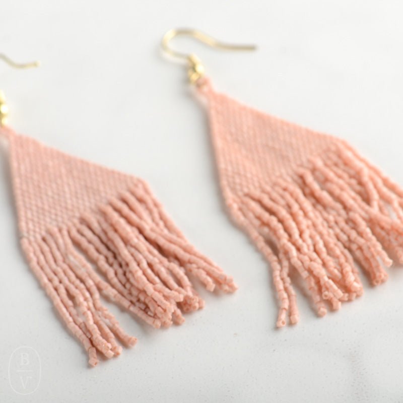 Ink and Alloy LEXIE LUXE PETITE FRINGE EARRINGS Blush