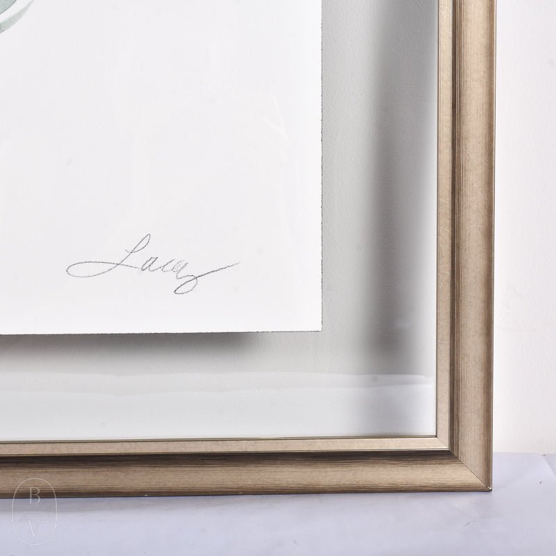 MEDIUM FLOATED FRAMED FEATHER PAINTING - SERIES 11 NO 2 - By Lacey