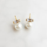 Julie Vos CHARLOTTE EARRINGS Gold CZ_Shell Pearl