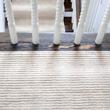 Dash and Albert CUT STRIPE HAND KNOTTED WOOL RUG Ivory