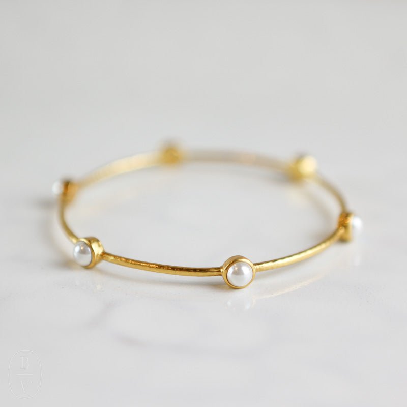 Julie Vos MILANO LUXE BANGLE BRACELET Pearl
