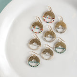 Darby Drake Jewelry and Design SLOTTED HALF CIRCLE STONE EARRINGS