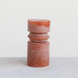 Creative Co-op UNSCENTED TOTEM PILLAR CANDLE Orange 3x6 A