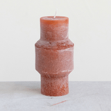 Creative Co-op UNSCENTED TOTEM PILLAR CANDLE Orange 3x6 B