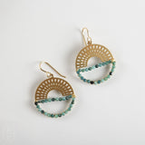Darby Drake Jewelry and Design SLOTTED HALF CIRCLE STONE EARRINGS Blue Tourmaline
