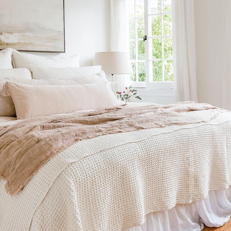 Pom Pom At Home LAUREL OVERSIZED THROW BLANKET Blush 60x90