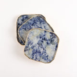 Zodax AGATE MARBLED GLASS COASTER Blue