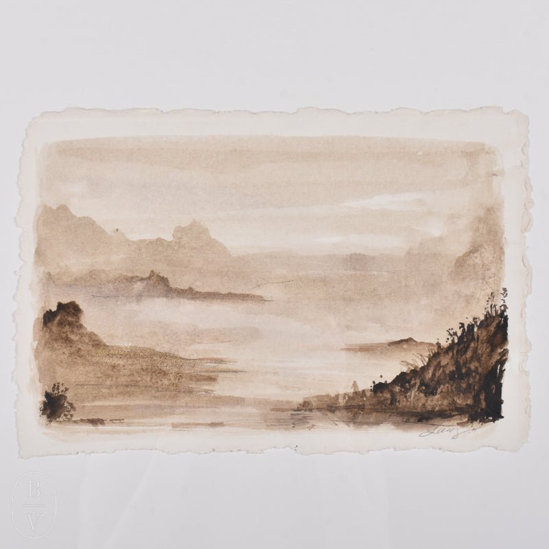 By Lacey PEACE LANDSCAPE DECKLE EDGE FRAMED PAINTING - SERIES 4 NO 2