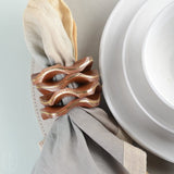 Kim Seybert PAVILION NAPKIN RING Brown_Gold