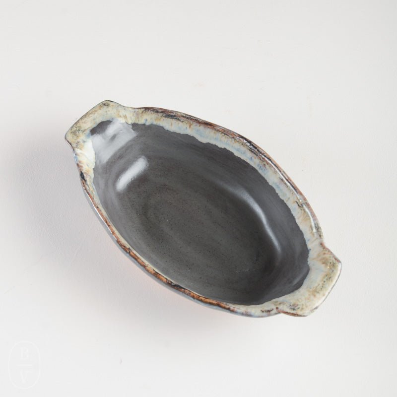 Etta B Pottery OVAL SOUFFLE DISH Gray