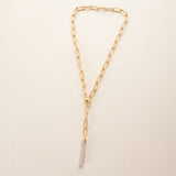XL PAPERCLIP CHAIN SELENITE DROP NECKLACE - Virtue