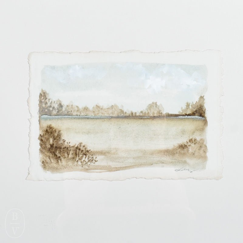 PEACE LANDSCAPE DECKLE EDGE FRAMED PAINTING - SERIES 2 NO 2 - By Lacey