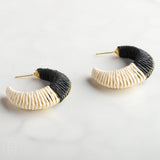 RAFFIA WRAPPED HOOP EARRINGS - Ink and Alloy