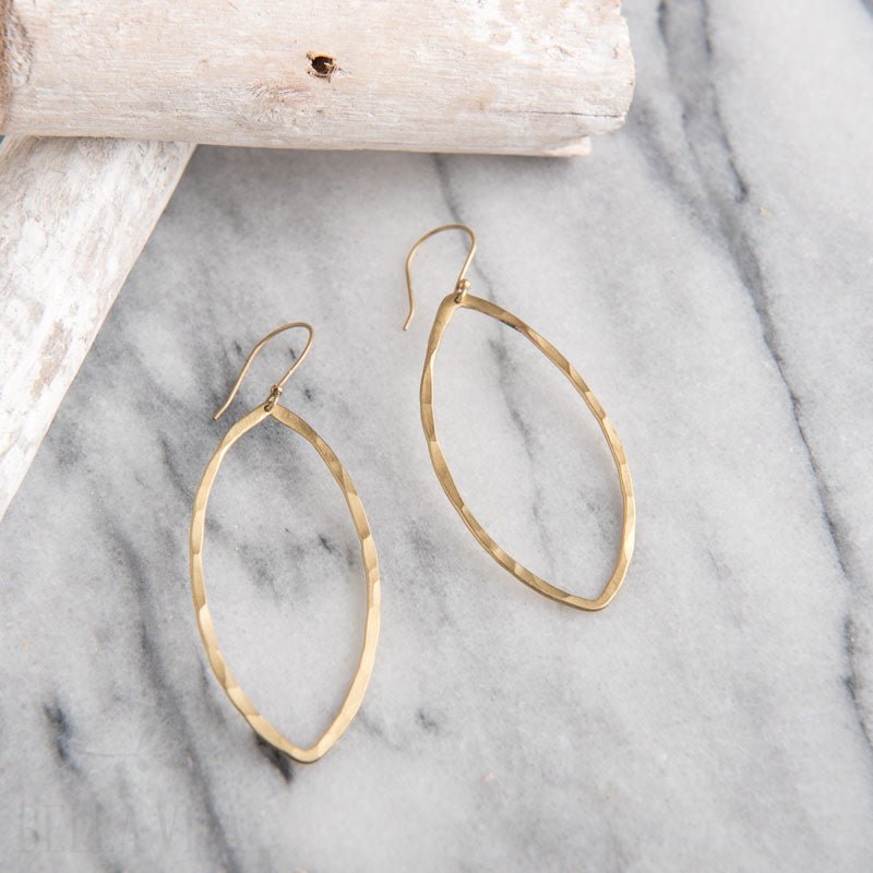 Mary Garrett Jewelry MARQUISE HOOP EARRINGS